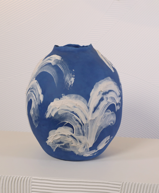 WAVES VASE BLUE