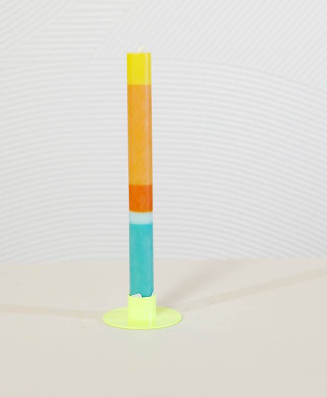CANDLE HOLDER NEON YELLOW