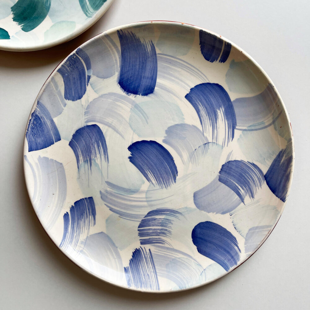 FAN LARGE PLATE BLUE MIX