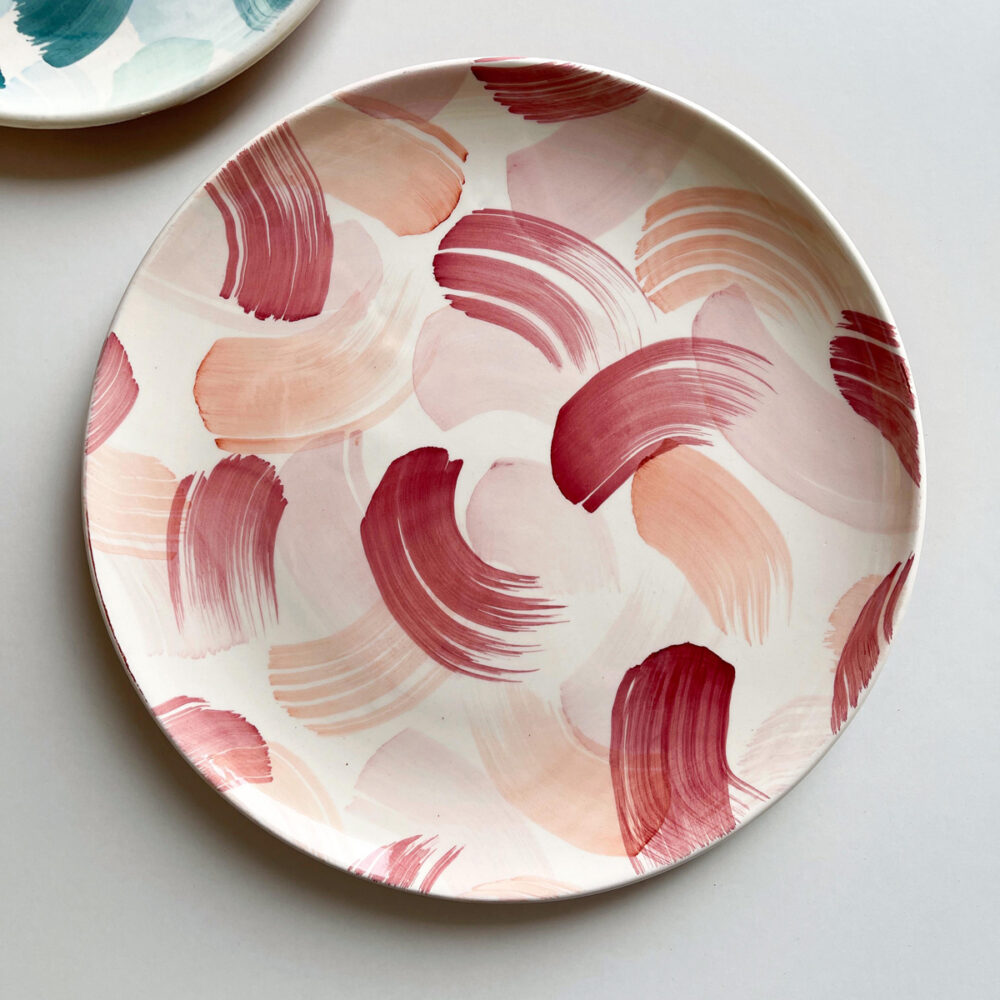 FAN LARGE PLATE PINK MIX