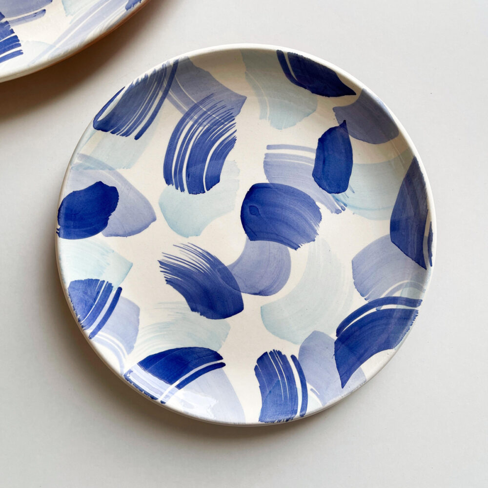 FAN SMALL PLATE BLUE MIX