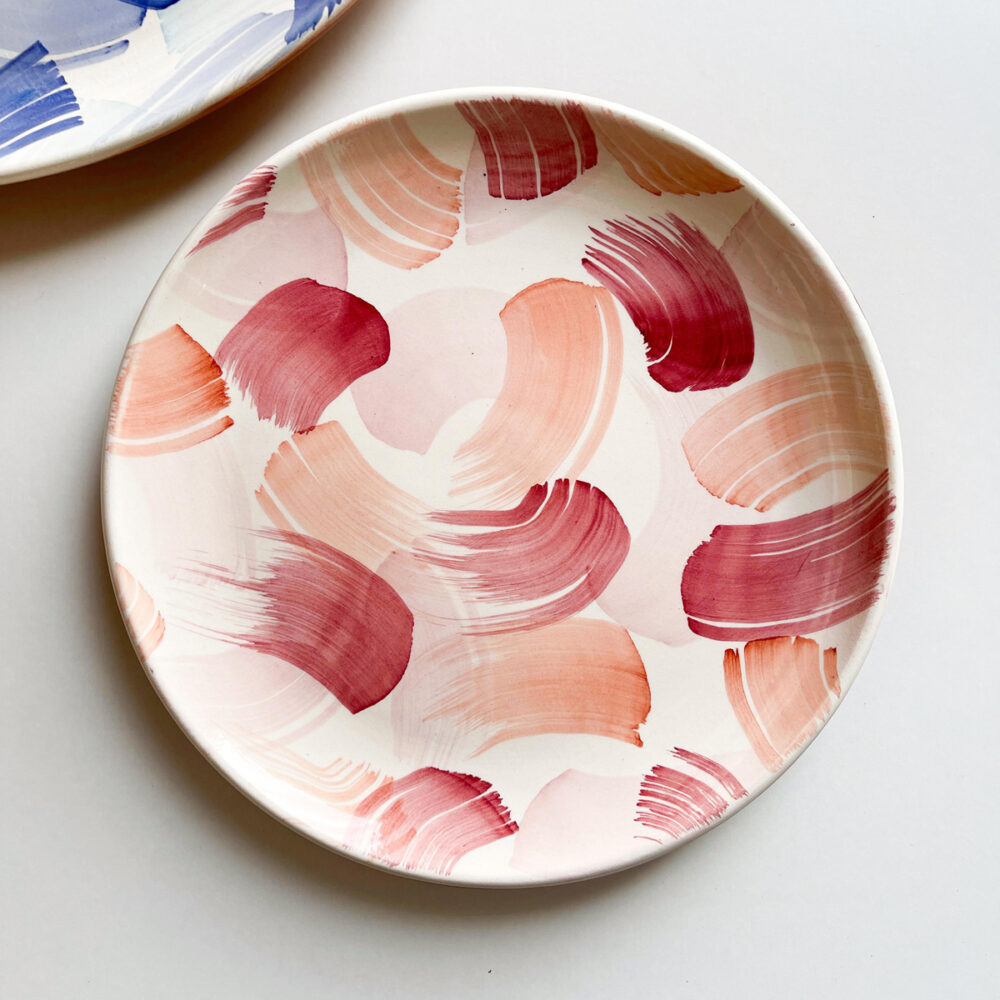 FAN SMALL PLATE PINK MIX