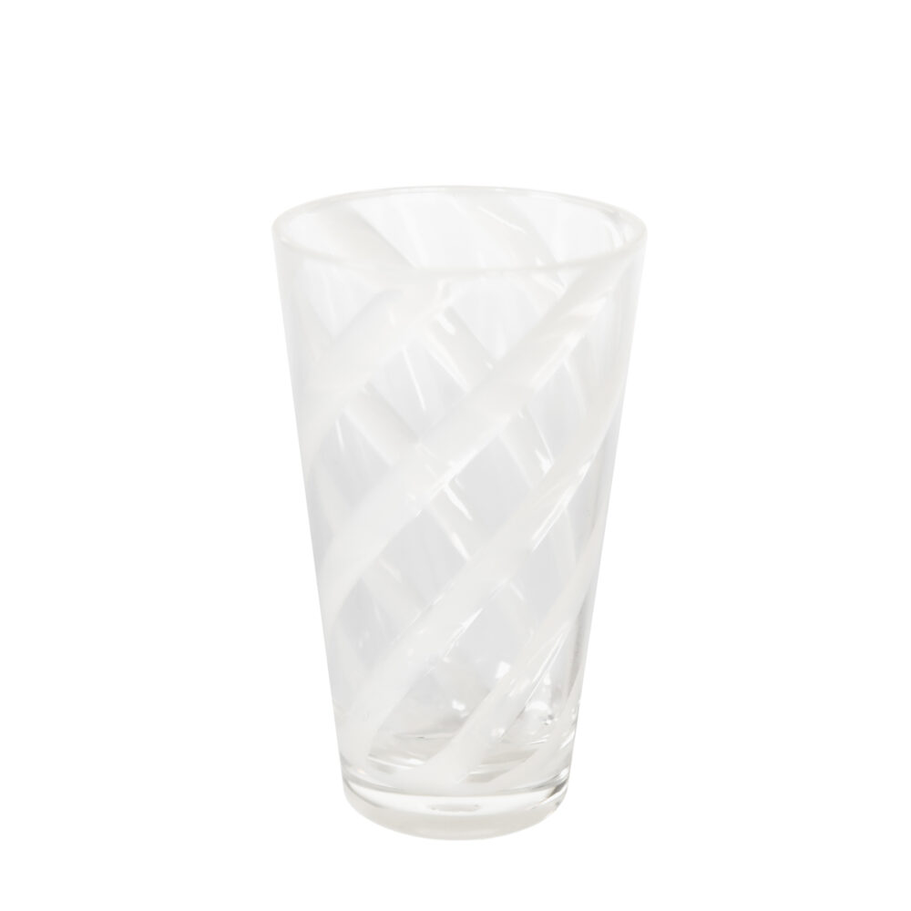 OUTDOOR GLASS W/WHITE SPIRAL LARGE