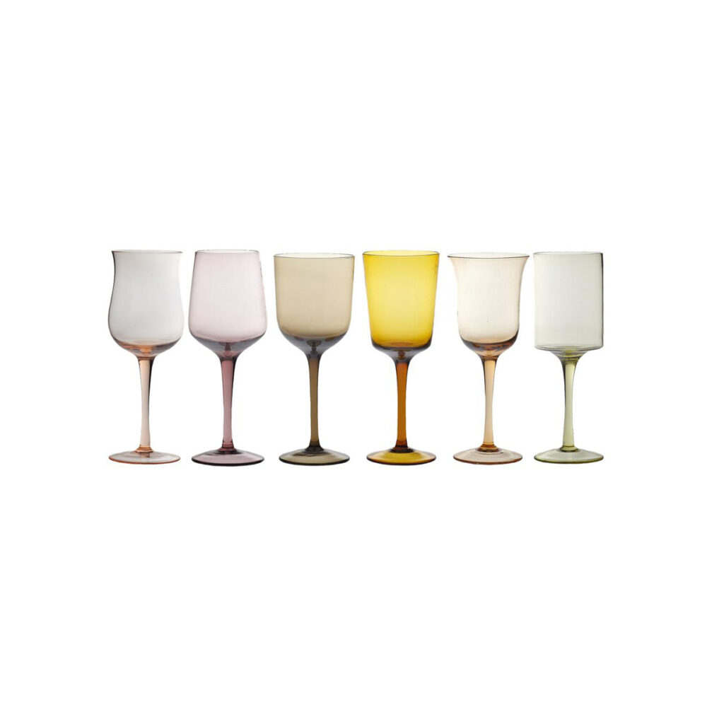 SET 6 WINE NUANCE AMBER/PINK ASS