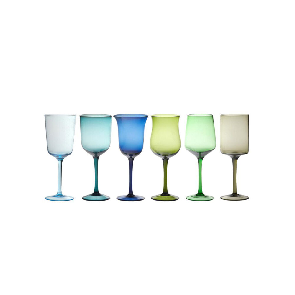 SET 6 WINE NUANCE BLUE/GREEN ASS