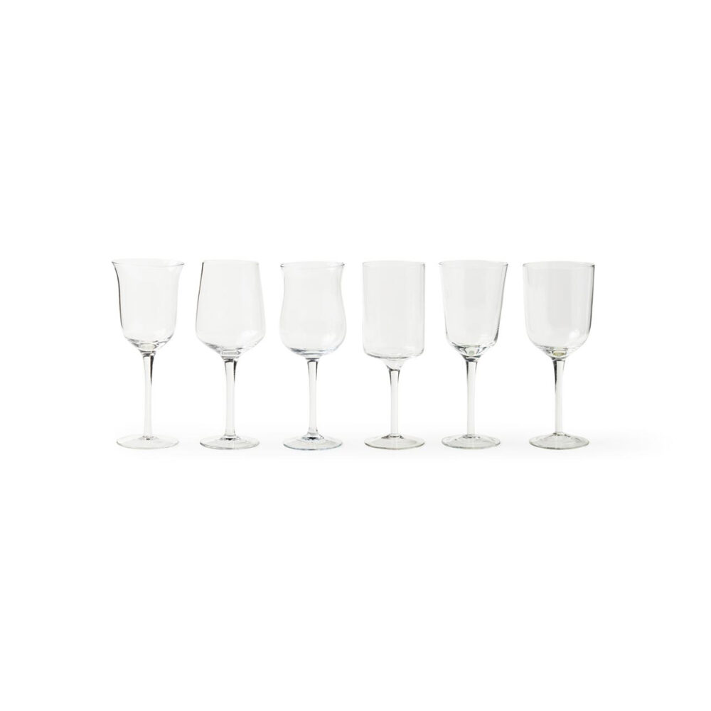 SET 6 WINE GLASSES CLEAR
