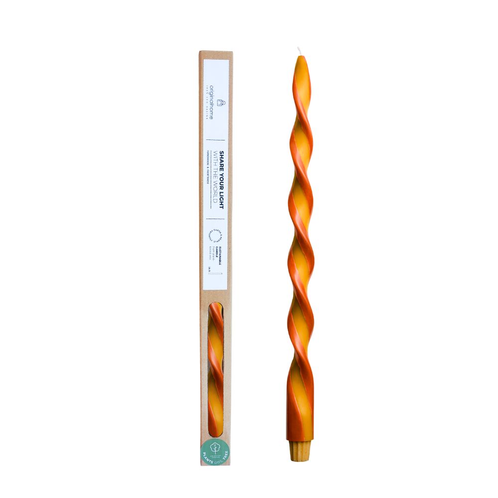 CANDLE BIG DUO SPIRAL ORANGE