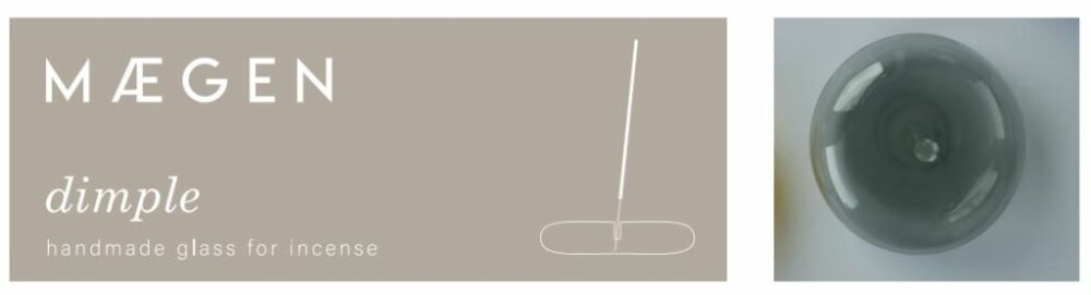 MAEGEN DIMPLE GLASS INCENSE HOLDER GREY