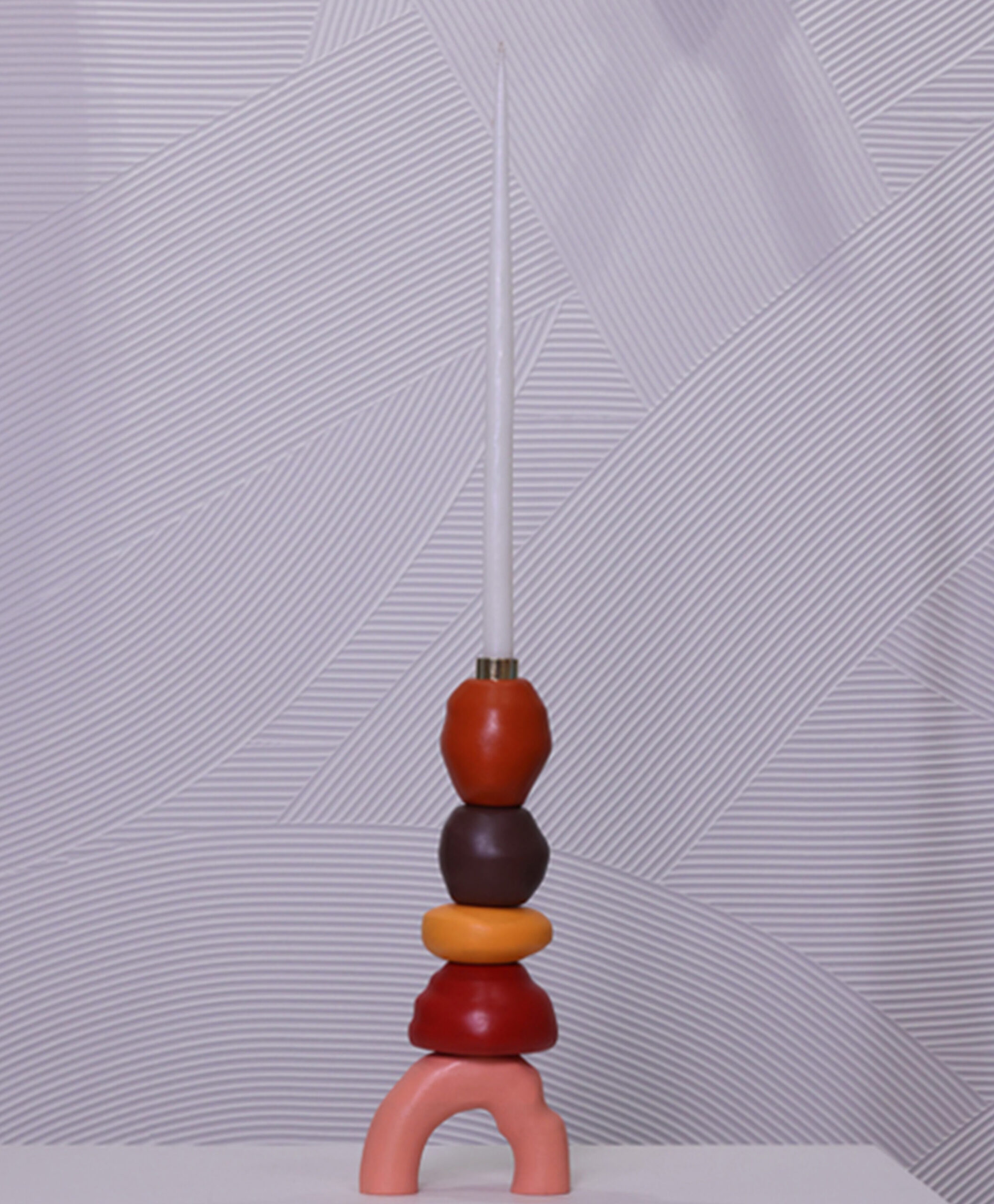CANDLEHOLDERS TERRENE STACKING IN TERRACOTTA