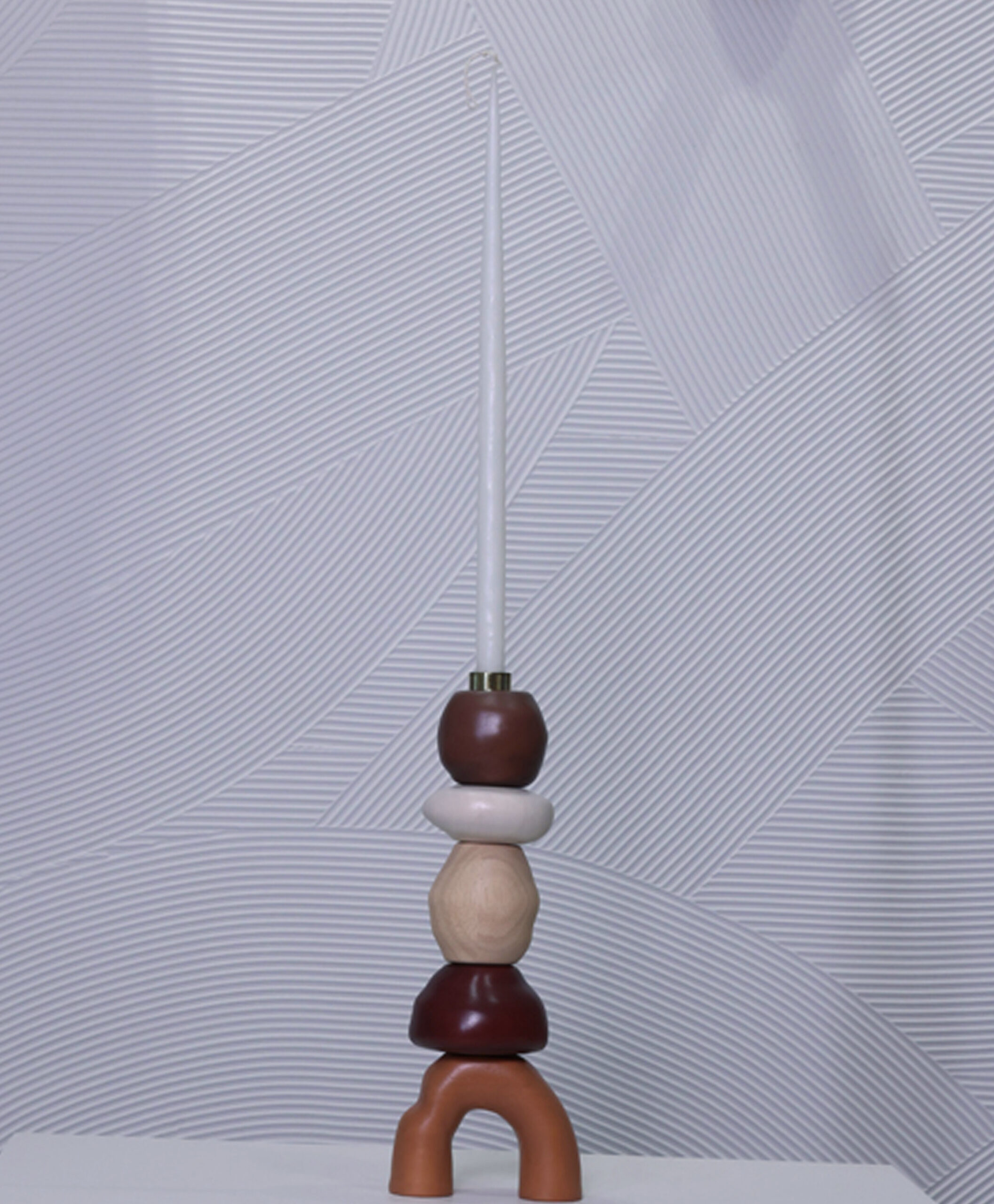 CANDLEHOLDERS TERRENE STACKING IN WOOD